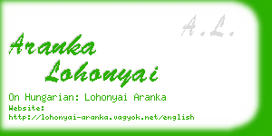 aranka lohonyai business card